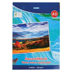 STYLEX Aquarellblock - A3, 185 g/qm, 24 Blatt