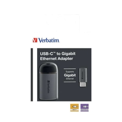 VERBATIM USB-C auf Gigabit Ethernet Adapter - Netzwerkadapter um Geräte per Kabel mit einem Netzwerk zu verbinden, inkl. 10 cm USB-C-Kabel