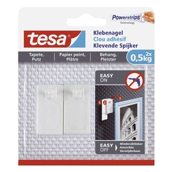 TESA Powerstrips® Klebenagel - ablösbar, Tragfähigkeit 500 g, weiß, 2 Stück