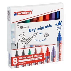 EDDING 360 Boardmarker - nachfüllbar, 1,5 - 3mm, 8er Set sortiert