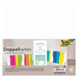 FOLIA Briefkarte - DL hoch, 190 g/qm, weiß, doppelt, 25 Stück