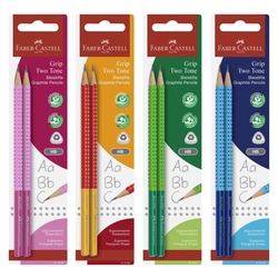 FABER CASTELL Bleistift Grip Two Tone - 2x B, Blisterkarte, sortiert