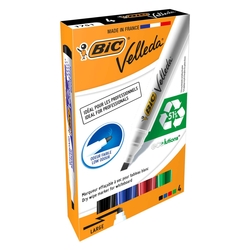 BIC Whiteboard Marker Velleda® - 1701 ECOlutions®, ca. 3,7 - 5,5 mm, 4er Etui
