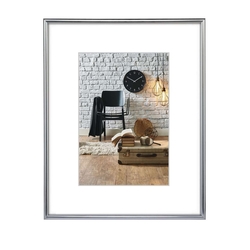 HAMA Kunststoff-Bilderrahmen SEVILLA Dekor - 21,0 x 29,7 cm (A4), silber matt