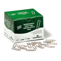 DURABLE Briefklammer - 32 mm, Metall, verkupfert, Schachtel mit 1000 Stück