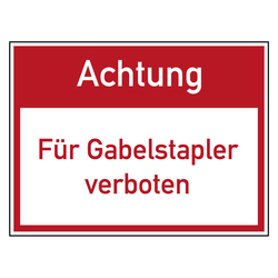 Verbotszeichen Achtung Für Gabelstapler verboten