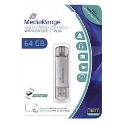 MEDIARANGE USB Stick 3.1 Kombo-Speicherstick, mit USB Type-C Stecker - 64 GB