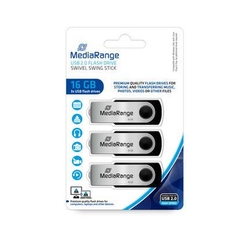 MEDIARANGE USB Stick 2.0 high speed inkl. URA, 16GB, 3 Stück