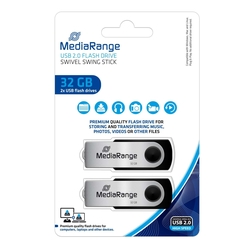 MEDIARANGE USB Stick 2.0 high Speed inkl. URA, 32GB, 2 Stück