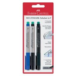 FABER CASTELL Folienstift Multimark Schulset F - 3er Pack
