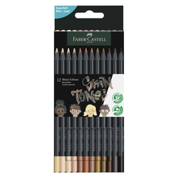 FABER CASTELL Black Edition Buntstift Skin Tones - 12er Etui, sortiert