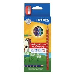 LYRA Farbstifte Groove Slim - Ø 3,3 mm, 12 Farben + Anspitzer, Kartonetui