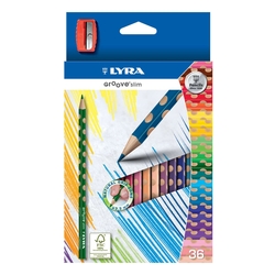 LYRA Farbstifte Groove Slim - Ø 3,3 mm, 36 Farben + Anspitzer, Kartonetui