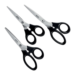LEITZ Edelstahlschere Set, rostfreier Edelstahl, 165/185/200 mm, 3 Stück, schwarz