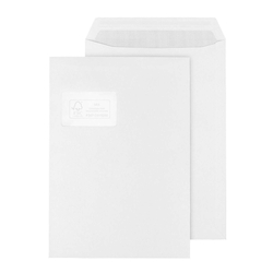 MAILMEDIA Versandtasche - C4, weiß, haftklebend, Innendruck, 100 g/qm, 250 Stück