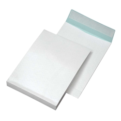MAILMEDIA Faltentaschen - B4, ohne Fenster, 40 mm-Falte, Klotzboden, haftklebend, 140 g/qm, weiß, 250 Stück