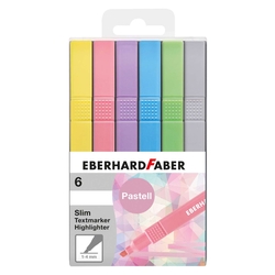 EBERHARD FABER Textmarker Slim -  6er Etui, Pastellfarben sortiert