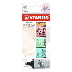 STABILO Textmarker - BOSS® MINI Pastellove®- 5er Pack - 5 Pastell-Farben