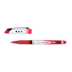 PILOT Tintenroller V-Ball Grip 05, mit Kappe, druckresistent, gummierte Griffzone, 0.5mm (F), rot