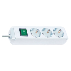 BRENNENSTUHL Steckdosenleise Eco-Line - 3-fach, 3m, weiß, Schalter