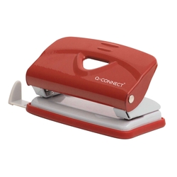 Q-CONNECT Locher, 10 Blatt, rot/grau