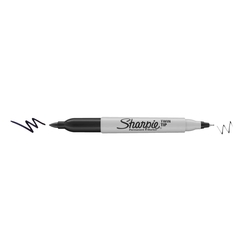 SHARPIE Permanentmarker Twin Tip - 1 + 0,5 mm, schwarz