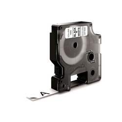 DYMO Schriftband D1 Hochleistung Polyester - laminiert  5 5 m x 12 mm  permanent haftend  schwarz/weiß