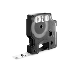 DYMO Schriftband D1 Polyester - 7 m x 12 mm  schwarz/weiß  10er Pack