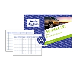 AVERY ZWECKFORM 1221 Fahrtenbuch Recycling - A6 quer, für PKW, 64 Seiten für 310 Fahrten
