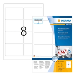 HERMA 10308 Universaletiketten - 96 x 63,5 mm, weiß, ablösbar, matt, 800 Stück