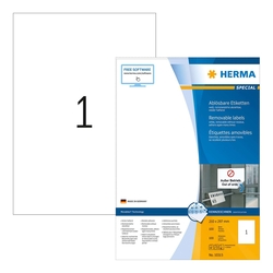 HERMA 10315 Universaletiketten - 210 x 297 mm, weiß, ablösbar, matt, 100 Stück