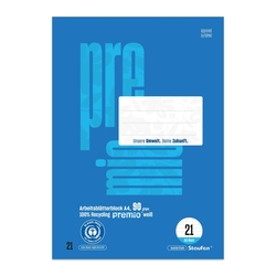 STAUFEN PREMIO Arbeitsblock LIN 21 - A4, 50 Blatt, 9 mm liniert, 90 g/qm, blau