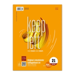 URSUS Style Collegeblock LIN21 für Linkshänder, A4, 80 Blatt, 70g/m², liniert