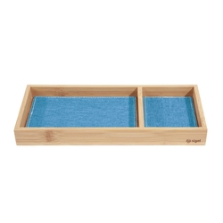 SIGEL Federschale Bambus hellblau/dunkelgrau 245x25x109mm