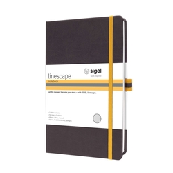 SIGEL Notizbuch Linescape ca. A5 176 S. Hardcover kariert 80 g/m² dunkelgrau
