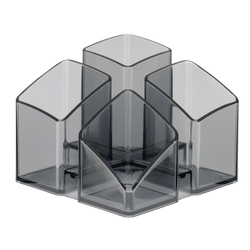 HAN Schreibtisch-Köcher SCALA - 4 Fächern, transparent-grau