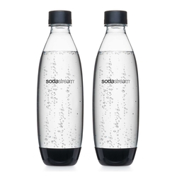 SODASTREAM Trinkflasche Kunststoff 1 Liter - transparent/schwarz, 2er-Pack