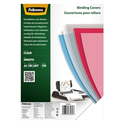 FELLOWES Deckblätter - A4, PET 150 g/qm, glatt transparent, 100 Stück