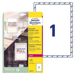 AVERY ZWECKFORM L9001-10 Hinterglas-Etiketten - 210 x 297 mm, weiß, 10 Etiketten/10 Blatt