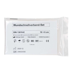 SÖHNGEN Pflaster-Schnellverband-Set - DIN 13019-E, 10 x 6 cm, 12 Stück