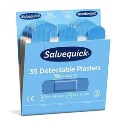 Salvequick Pflaster-Strips Nachfüllpackung - 6x 35 Stück, blau