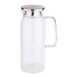 APS Glaskaraffe -1,5l, Edelstahldeckel, mit Griff
