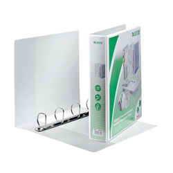 LEITZ Ringbuch Präsentation, mit Taschen, A4, PP, 4 Ringe, 40 mm, weiss