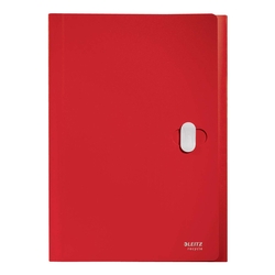 LEITZ 4624 Fächermappe Recycle - A4, 5 Fächer, 250 Blatt, PP, klimaneutral, rot