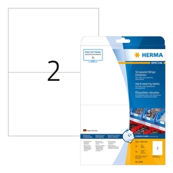 HERMA 4693 Folienetiketten - 210 x 148mm, weiß, extrem stark haftend, matt, 50 Stück