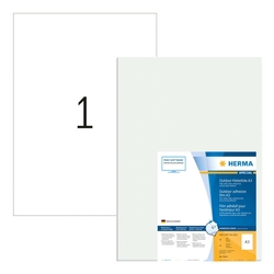 HERMA 9544 Folienetiketten - 420 x 297 mm, A3, weiß, strapazierfähig, extrem stark haftend, matt, 40 Stück