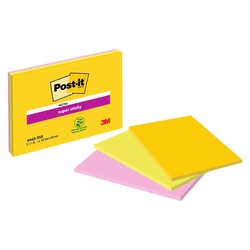 POST-IT Haftnotizblock Super Sticky Meeting Notes - 152 x 101 mm, neonfarben, 3x45 Blatt