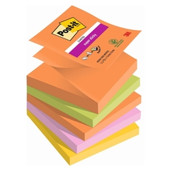 POST-IT Haftnotizblock Z-Notes Boost - 76 x 76 mm, 5x 90 Blatt, sortiert