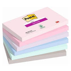 POST-IT Haftnotiz Super Sticky Notes Soulful Collection - 76 x 127 mm, 6x 90 Blatt, sortiert
