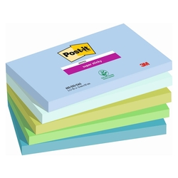 POST-IT Haftnotizblock Super Sticky Notes Oasis Collection - 127 x 76 mm, sortiert 5x 90 Blatt